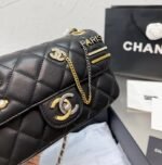 Chanel Quilted Mini Coco Clips Flap Gold And Ruthenium Hardware Black 20Cm - Image 8