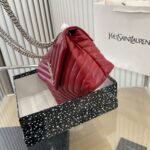Saint Laurent Loulou Small Chain Bag Wine Red 25cm - Image 5