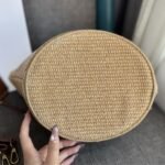Celine Supple Small Triomphe Classic Panier In Raffia Tan 25Cm - Image 4