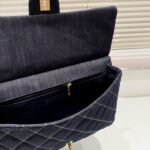 Chanel Classic Flap Bag In Denim Dark Blue 30Cm - Image 3