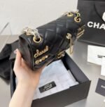 Chanel Quilted Mini Coco Clips Flap Gold And Ruthenium Hardware Black 20Cm - Image 3