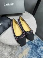 Chanel Ballerina Flat Shoes Tweed In Black - Image 2