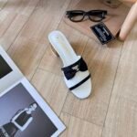 Chanel Grosgrain Ribbon Bow Mule Leather White - Image 6
