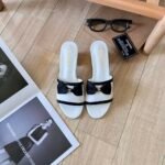 Chanel Grosgrain Ribbon Bow Mule Leather White - Image 3