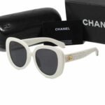 Chanel Square Sunglasses Tweed Accent In White - Image 2