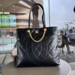 Chanel Cc Caviar Shopping Bag Black 37Cm - Image 2