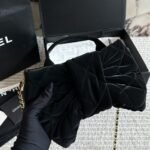 Chanel Bow Bag Velvet Effect Nylon And Gold Tone Metal Black 35Cm As5851 B22154 94305 - Image 7