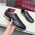 Gucci Men Shift Trainers All Black Leather 857018 Aafuh 1086 - Image 6