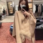 Fendi Fringed Wrap Poncho In Brown Fxx715ahrff0qu5 - Image 4