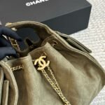 Chanel Small 25 Handbag Gold Tone Metal Khaki 26Cm - Image 5