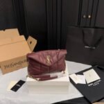 Saint Laurent Toy Puffer In Shiny Leather Burgundy 22Cm 759337Aaffa6593 - Image 2
