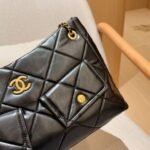 Chanel Shopping Bag Gold Tone Metal Black 38Cm As5740 B22139 94305 - Image 8