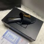 Saint Laurent Logo Slippers Black - Image 7