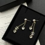 Chanel Heart Shaped Earrings Crystal In Gold Abg245 B21749 U3282 - Image 5