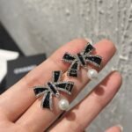 Chanel Cc Costume Earrings Black Abg402 B21902 U3576 - Image 3