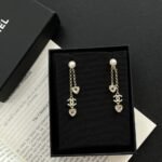 Chanel Heart Shaped Earrings Crystal In Gold Abg245 B21749 U3282 - Image 2