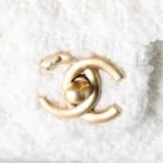 Chanel Mini Flap Bag With Top Handle Velvet Silk And Gold Tone Metal White 20Cm As5875 B22482 Mb103 - Image 6
