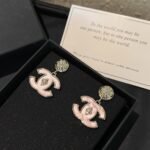 Chanel Large Enamel Cc Dangle Earrings Light Pink - Image 6