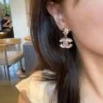 Chanel Large Enamel Cc Dangle Earrings Light Pink - Image 4