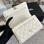 Chanel Mini Single Flap Bag Gold Hardware White 19Cm As2615 B05973 10601 - Image 9