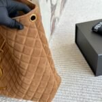 Saint Laurent Large Tote Bag In Suede Brown 36cm - Image 7