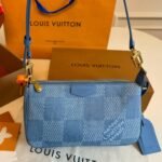 Louis Vuitton Pochette Accessories Xl Damier Denim Blue 28Cm N00204 - Image 4
