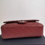 Chanel Medium Classic Flap Bag Silver Hardware Burgundy 25Cm A01113 - Image 5