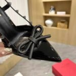 Valentino Rockstud Bow 100 Patent Slingback Pump Black WS0LB8LXH0NO - Image 8