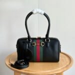 Gucci Borsetto Medium Boston Bag Black Leather 28cm 866732 AAGIQ 1053 - Image 2