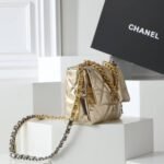 Chanel 19 Handbag Metallic Gold And Silver Tone 26Cm As1160 B05457 Nc293 - Image 2