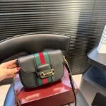 Gucci Horsebit 1955 Small Shoulder Bag Black Leather 21cm 866762 AAGIQ 1053 - Image 2