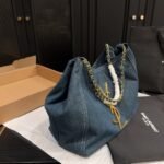 Saint Laurent Chain Hobo Bag Denim Blue 30cm - Image 4