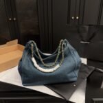 Saint Laurent Chain Hobo Bag Denim Blue 30cm - Image 3