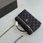 Chanel Classic Vanity with Chain Gold Metal Denim Dark Blue 19cm AP4385 B23492 U7663 - Image 4