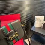 Gucci Horsebit 1955 Small Shoulder Bag Black Leather 21cm 866762 AAGIQ 1053 - Image 4