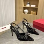 Valentino Rockstud Bow 100 Patent Slingback Pump Black WS0LB8LXH0NO - Image 2