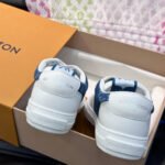 Louis Vuitton Charlie Trainers Monogram Denim White Blue 1AAW2G - Image 6