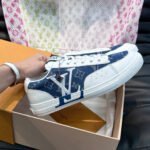 Louis Vuitton Charlie Trainers Monogram Denim White Blue 1AAW2G - Image 2