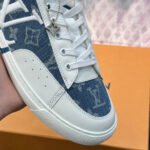 Louis Vuitton Charlie Trainers Monogram Denim White Blue 1AAW2G - Image 7