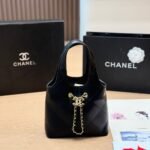 Chanel Small Shopping Bag Gold Tone Hardware Black 22Cm AS6132 B23332 94305 - Image 2