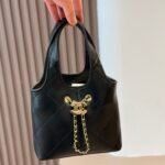Chanel Small Shopping Bag Gold Tone Hardware Black 22Cm AS6132 B23332 94305 - Image 3