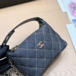 Chanel Mini Clutch With Shoulder Strap Denim Dark Blue 17cm - Image 6