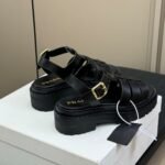 Prada Leather Fisherman Sandals Black 1X923N 7V6 F0002 F 055 - Image 2