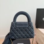 Chanel Clutch With Strap Gold Metal Washed Denim Blue 19cm - Image 6