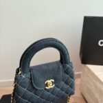 Chanel Clutch With Strap Gold Metal Washed Denim Blue 19cm - Image 4