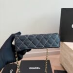 Chanel Clutch With Strap Gold Metal Washed Denim Blue 19cm - Image 5