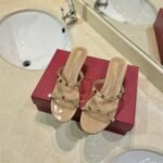 Valentino Garavani Rockstud Skin Heeled Sandals Beige - Image 2