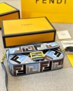 Fendi Baguette Ff Embroidered Shoulder Bag Multicolor 26Cm - Image 5