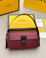 Fendi Baguette Bag Burgundy And Black 26cm 8br821apkof1nz9 - Image 2
