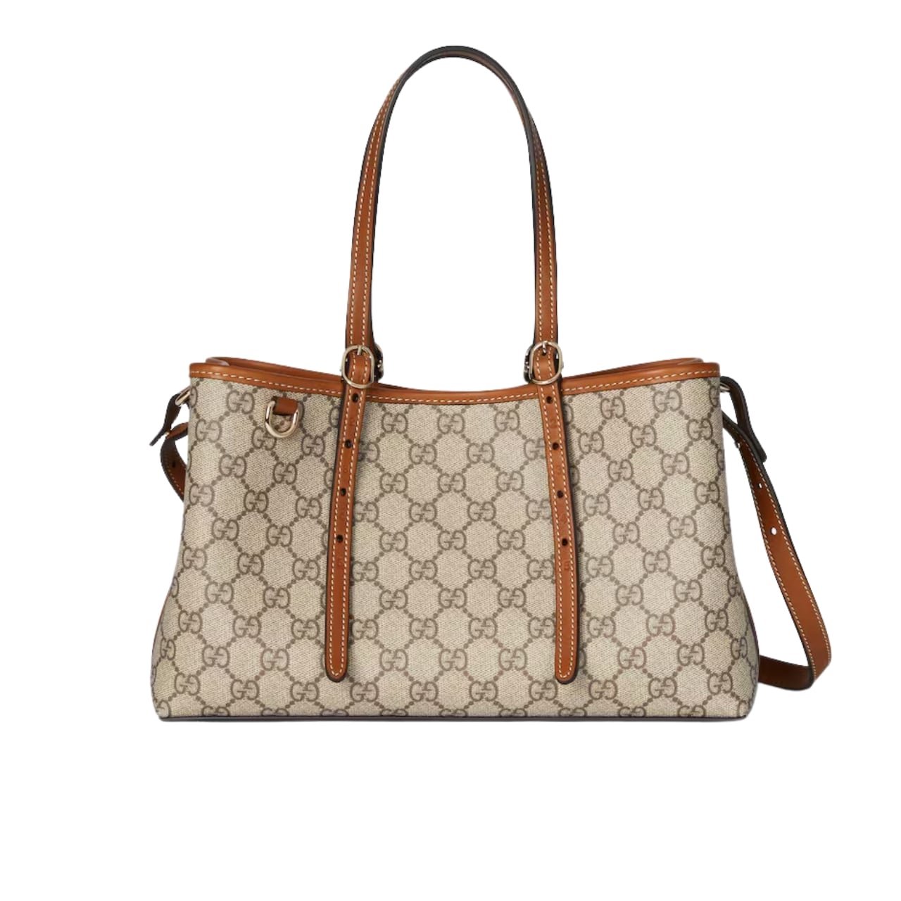 GCB Gucci Gg Emblem Small Tote Bag Beige And Dark Brown 31Cm - Image 1